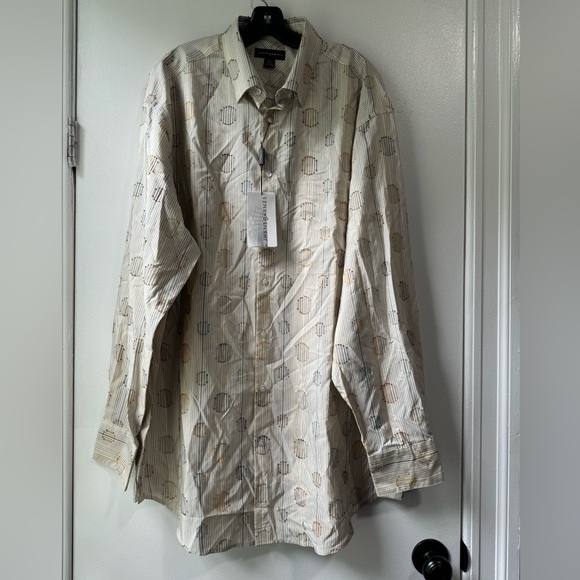 Jhane Barnes Embroidered Textured Yarn Shirt Men Size 1XT/1XH - Picture 5 of 16